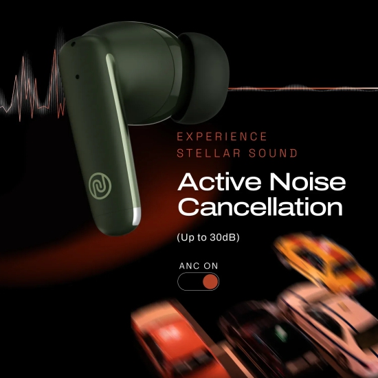 Noise Buds Venus Truly Wireless in-Ear Earbuds with ANC (Up to 30dB), 40H Playtime, Quad Mic with ENC, Instacharge (10 min = 120 min), Low Latency(up to 45ms), 10mm Driver Galaxy Green