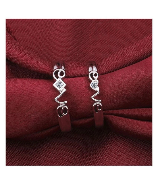 Silver Plated Adjustable Couple Rings Set for lovers Ring with 1 Piece Red Rose Gift Box  for Men and Women - None