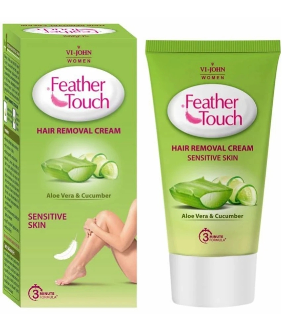 VI-JOHN Feather Touch Cucumber & Aloevera Hair Removal Cream for Sensitive Skin 40g Each - Pack of 4