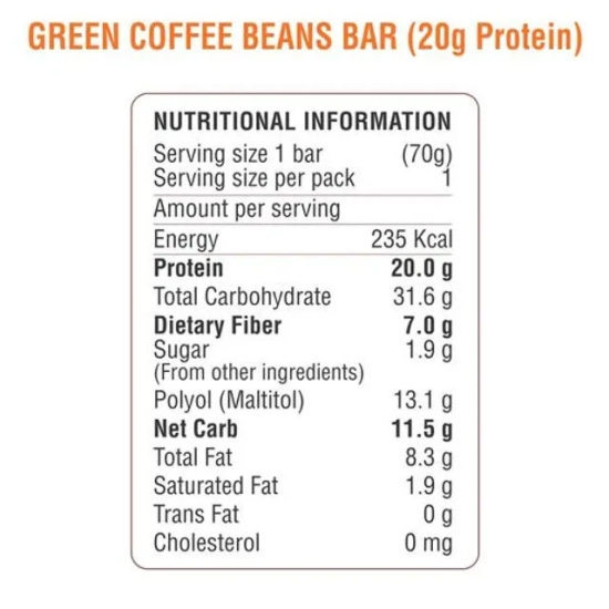 RiteBite Max Protein Bars Green Coffee Beans