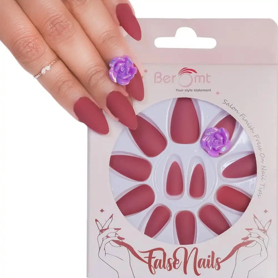 TEENAGE GIRL NAILS (NAIL KIT INCLUDED)-Violate Maroon