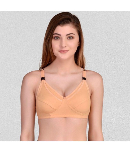 Zourt - Beige Cotton Non Padded Women's Everyday Bra ( Pack of 1 ) - None