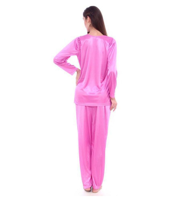 Fasense Satin Nightsuit Sets - Pink - L