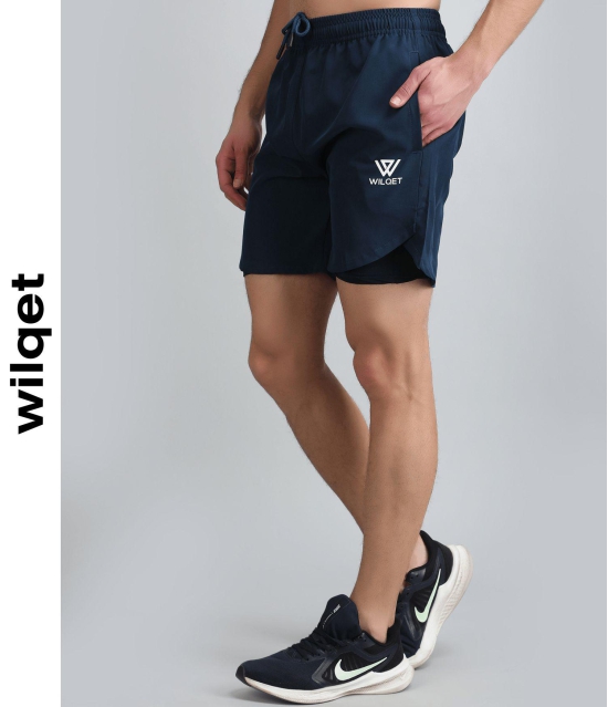 Mens Dryfit 2IN1 Shorts-Navy/Navy / XL