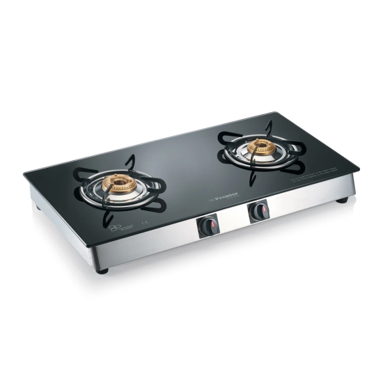 Premier Trendy Black Glass Top LPG Stove 2 Burner Manual 2GX