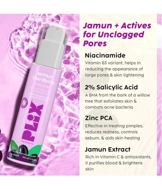 Plix Jamun Clarifying Fruity Toner Alcohol Free With Niacinamide & Jamun Extract Men & Women 150 ml