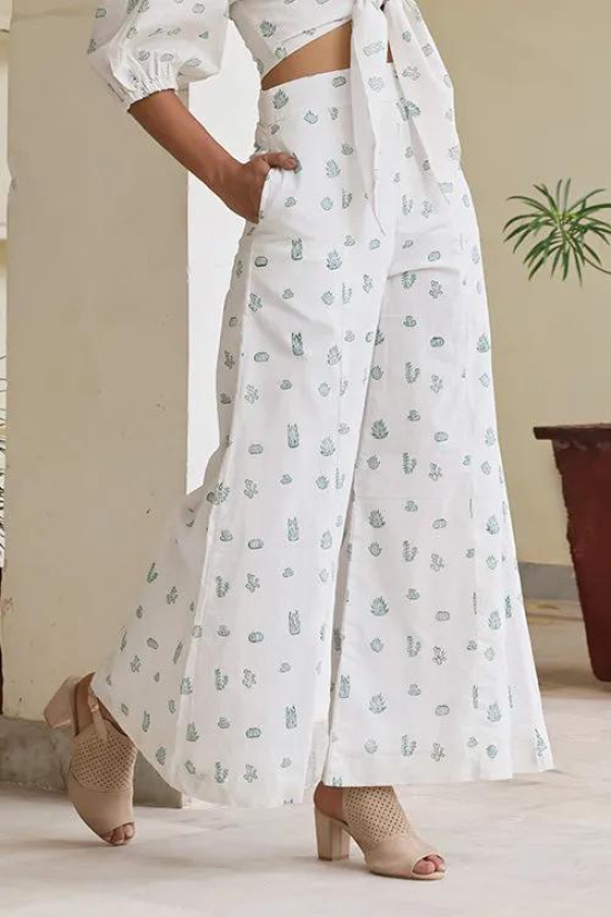 Okhai Sumayah Handblock Printed Cotton Pants-XXL