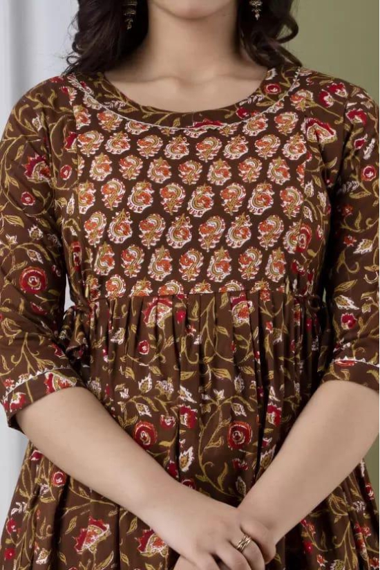 PALANI-HUB Women Maternity/Nursing Nighty  (Brown)