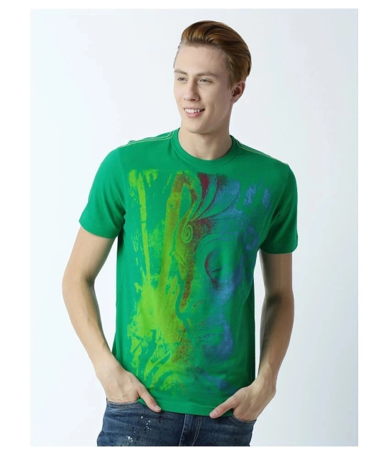 Huetrap cotton Green Printed T-Shirt Single Pack - None