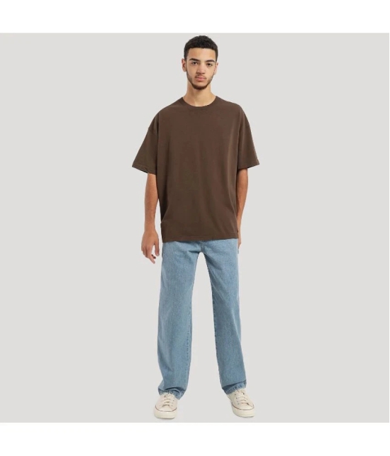 AKTIF - Brown Cotton Oversized Fit Mens T-Shirt ( Pack of 1 ) - None