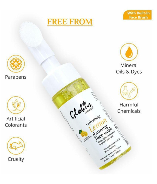 Globus Naturals Lemon Face Massager with Foaming Face Wash 150 mL