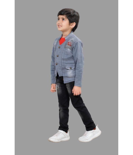 DKGF Fashion - Light Grey Cotton Blend Boys T-Shirt & Jeans ( Pack of 1 ) - None