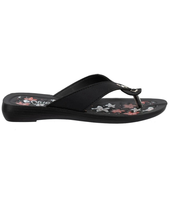 Chips - Black Womens Thong Flip Flop - None