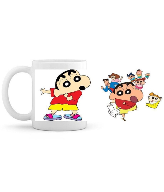 thrifkart Shinchan Cartoon Mug Ceramic Coffee Mug 1 Pcs 350 mL - White