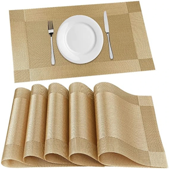 Textural Dining Mat Set-Gold / Set of 6