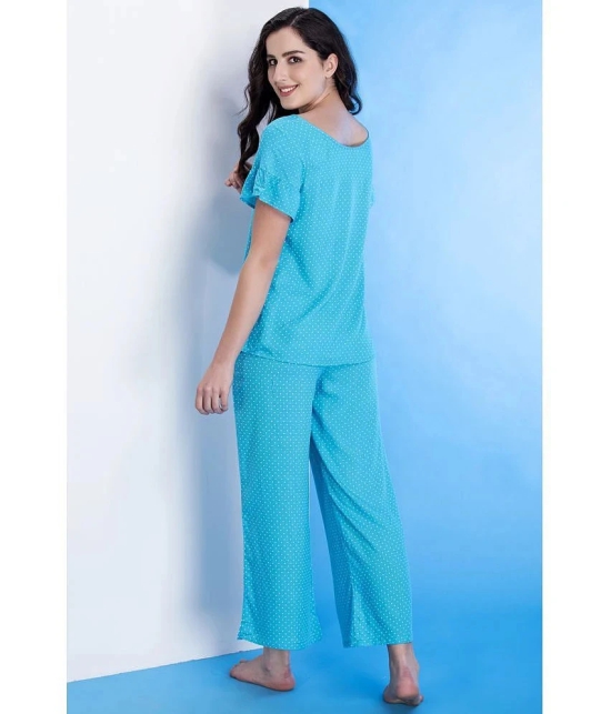 Clovia Rayon Nightsuit Sets - Blue - None