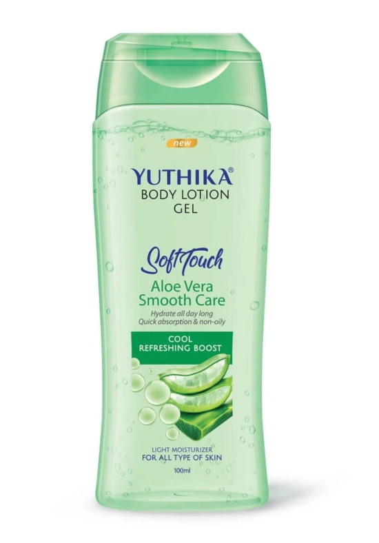 Yuthika Body Lotion Gel Aloe Vera Smooth Care 100ml Pack of 2, Aloe Vera Gel Body Lotion for Summer & Winter