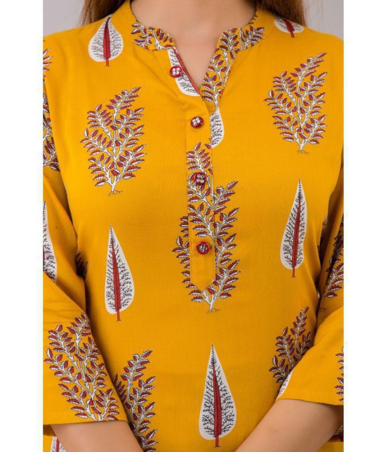 MAUKA - Yellow Straight Rayon Womens Stitched Salwar Suit ( Pack of 1 ) - None