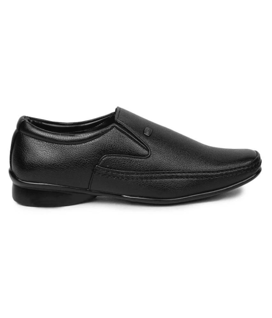 Action Slip On Artificial Leather Black Formal Shoes - None