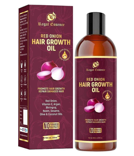 Regal Essence Red Onion Hair Oil For Hair Growth & Controls Hair Fall,Silicones & Synthetic Fragrance - 200ml(pack of 1)