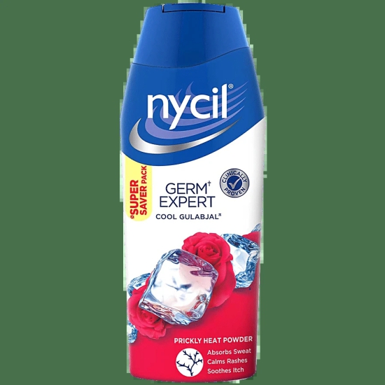 Nycil Germ Expert Prickly Heat Powder - Cool Gulabjal, 400 G