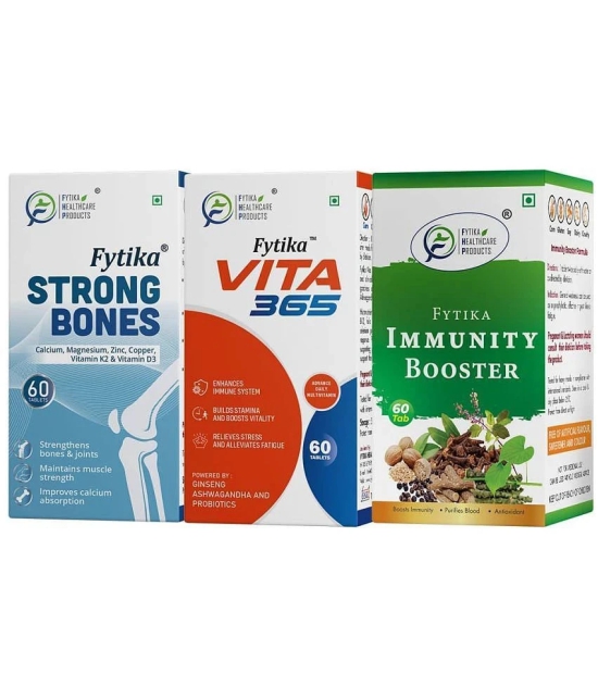 Fytika Strong Bones + Vita 365 + Immunity Booster, Combo - (Pack of 3)