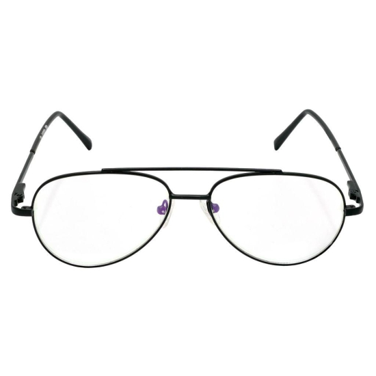 Hrinkar Trending Eyeglasses: Black Pilot Optical Spectacle Frame For Men & Women |HFRM-BK-19008