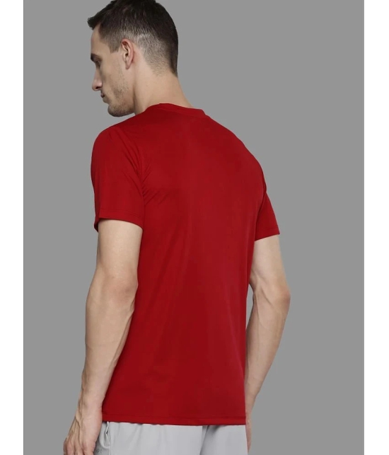 Leotude Polyester Regular Fit Printed Half Sleeves Mens T-Shirt - Red ( Pack of 1 ) - None