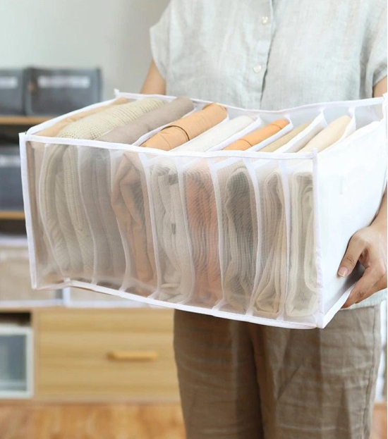 Wardrobe Clothes Compartment Boxes / Jeans Storage Box-7 COMPARTMENT (35 X 25 X 20 CM) / BUY 4