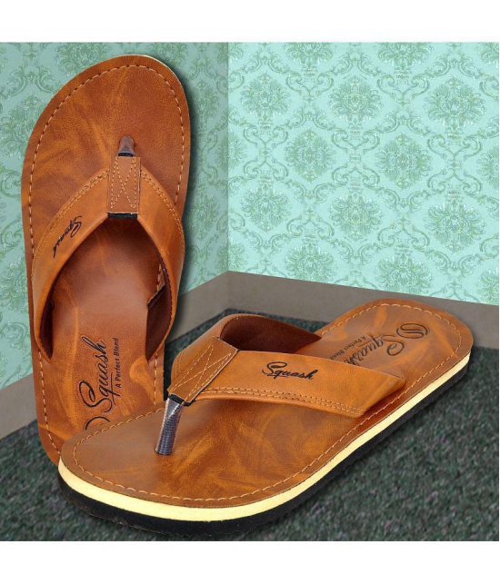 Squash - Tan Men's Thong Flip Flop - None