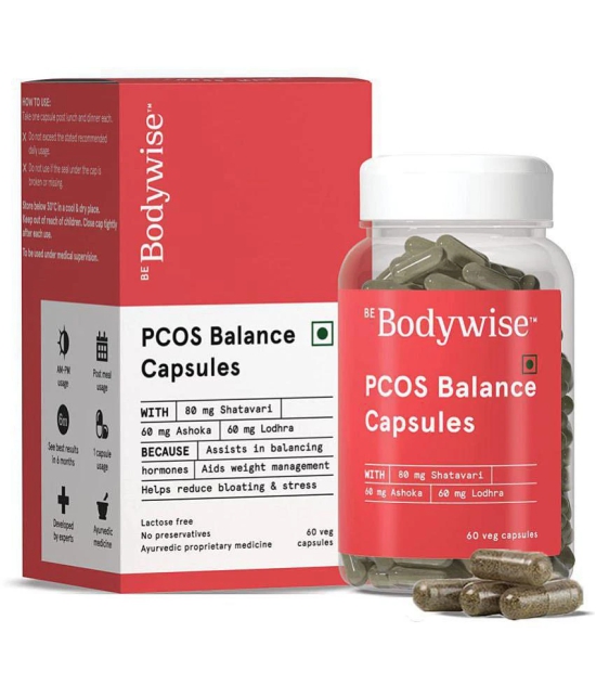 Bodywise PCOS Balance Capsules - 60 Veg Capsules | Regularises Periods, Assists in Weight Management, Reduces facial hair & acne