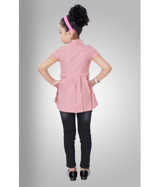 Arshia Fashions - Pink Denim Girls Top With Jeans ( Pack of 1 ) - None