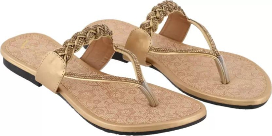 Women Gold Flats Sandal