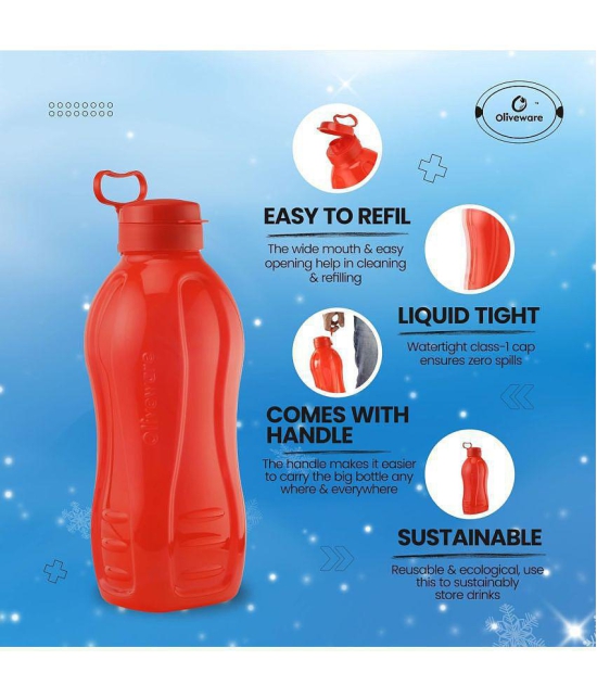 Oliveware Red Water Bottle 2000 mL ( Set of 1 ) - Red