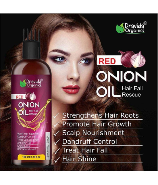 Dravida Organics Red Onion Oil for Controls Hair Fall and Hair Growth 100 mL Pack of 2