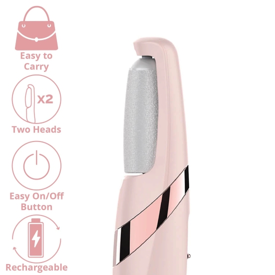 Flawless Pedi Electronic Pedicure Tool Cordless Rechargeable Callus Dead Skin Remover Polishing Wand with Roller Heads PEDICURE ELECTRIC PEDICURE TOOL