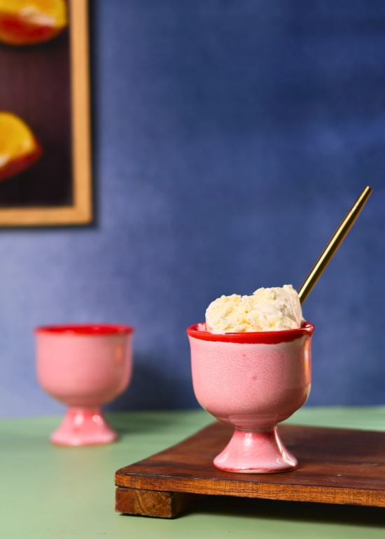 Pink Ice Cream Goblet-Set of four