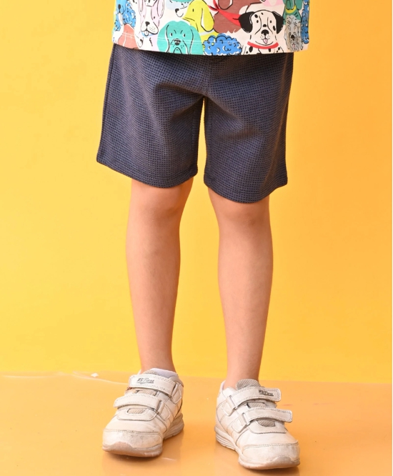 BLUE CHECK TEXTURED BOYS SHORTS - BLUE-2-3 YEARS / 1N / BLUE