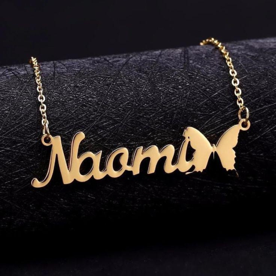 Personalized Single Name Necklace (Free Personalized Wallet)-Rose Gold / Men
