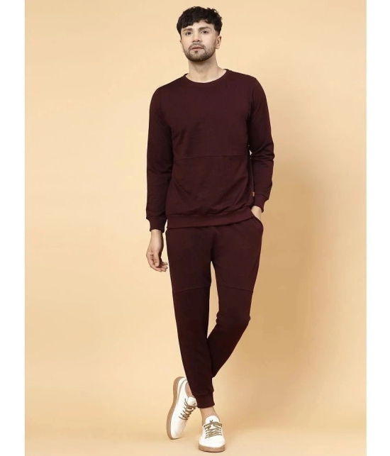 Rigo - Wine Cotton Regular Fit Mens Tracksuit ( Pack of 1 ) - None