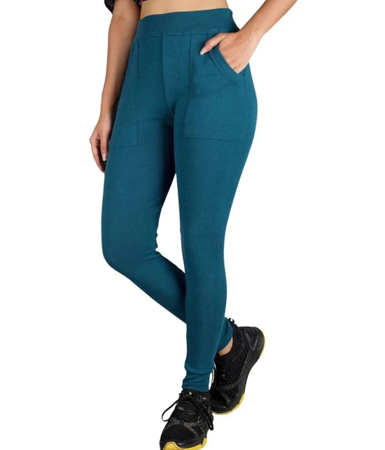 KARARO JEGGINGS - Cotton Blend Skinny Fit Blue Womens Jeggings ( Pack of 2 ) - None