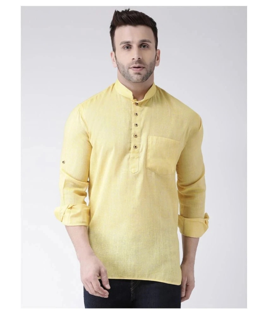 Hangup Yellow Linen Kurta - None