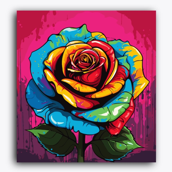 Vibrant Rose-Wooden Frame / 18x20 inch / 32 Palette