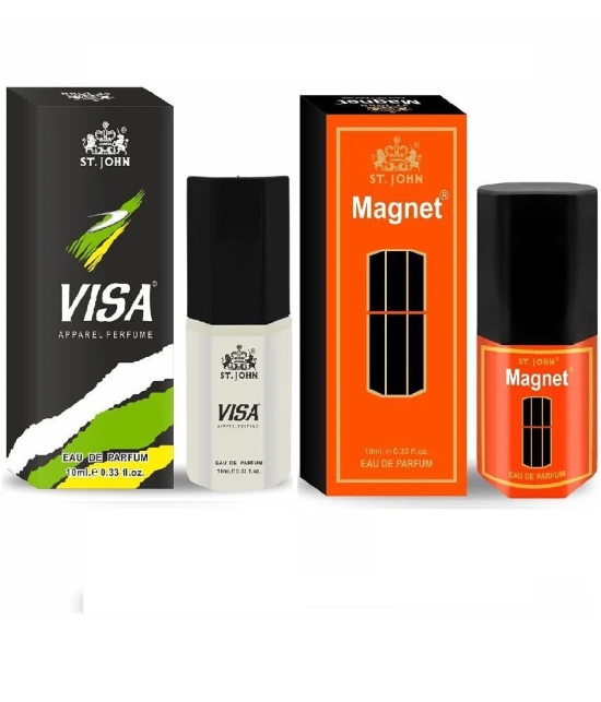 ST.JOHN Cobra Magnet & Visa Pocket Perfume For Men 10ml Each (20ml)- Pack of 2