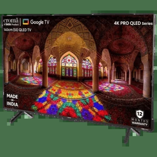 Croma 55 inch QLED 4K Ultra HD Google TV with Dolby Vision & Dolby Atmos (2024 model)