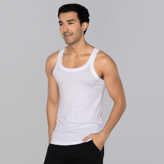 Ace Modal-Cotton Square Neck Vests Polar White Gym Fit XXL