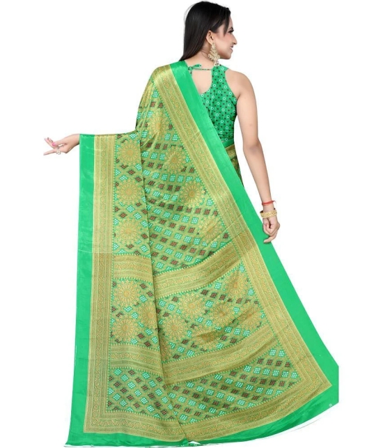 LEELAVATI - Light Green Crepe Saree With Blouse Piece ( Pack of 1 ) - Light Green