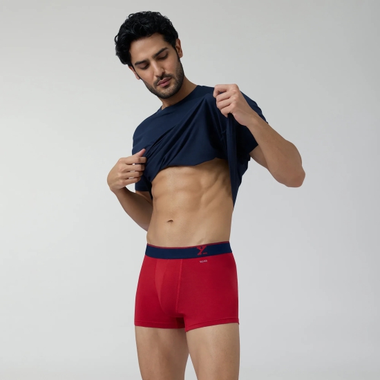 Traq Silver Cotton Trunks Rio Red XXL