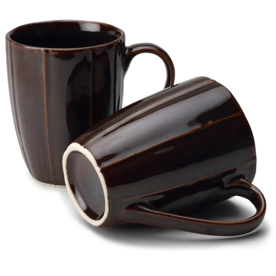 Porcelain Tea and Coffee Large Mug - Set of 1, 300 Ml | Matte Finish | Ideal for Cappuccino, Hot Chocolate, Cocoa and Milk - Chocolate Brown