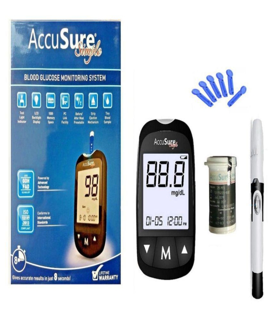 Glucometer ACCUSURE SIMPLE METER TD 4183 WITH 50 STRIPS Expiry March 2024